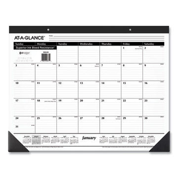 AT-A-GLANCE® Academic Year Ruled Desk Pad, 21.75 X 17, White Sheets, Black Binding, Black Corners, 16-month (sept To Dec): 2021 To 2022 freeshipping - TVN Wholesale